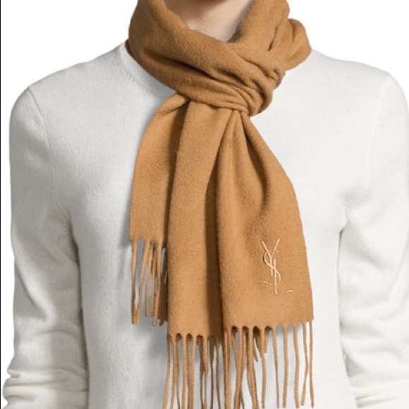 Saint Laurent Ysl Woolcashmere Scarf 